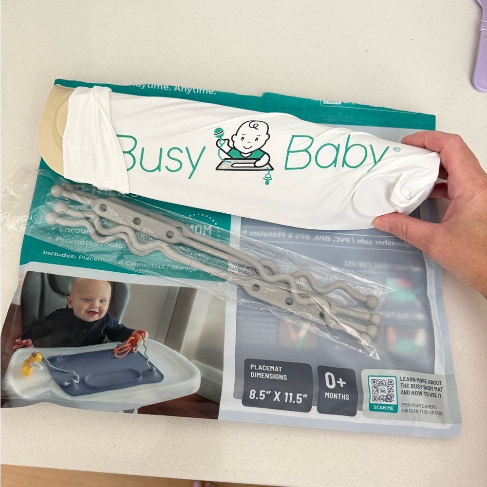 Silicone Placemat with Tethers - Gray